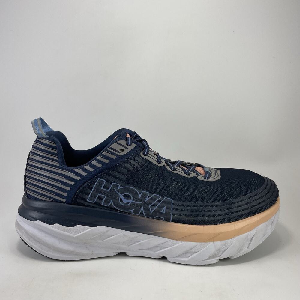 Hoka One One Bondi 6 Womens Size 11 Wide D Midnight Navy/Desert Pink Shoes
